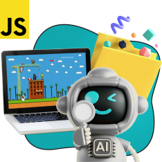 Язык программирования JavaScript + AI. Проектное обучение + геймификация + AI-помощники - КИБЕРшкола программирования для детей, компьютерные курсы для школьников, начинающих и подростков - KIBERone г. Екатеринбург